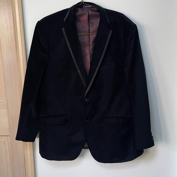Alan Flusser Black velvet blazer Sports Coat